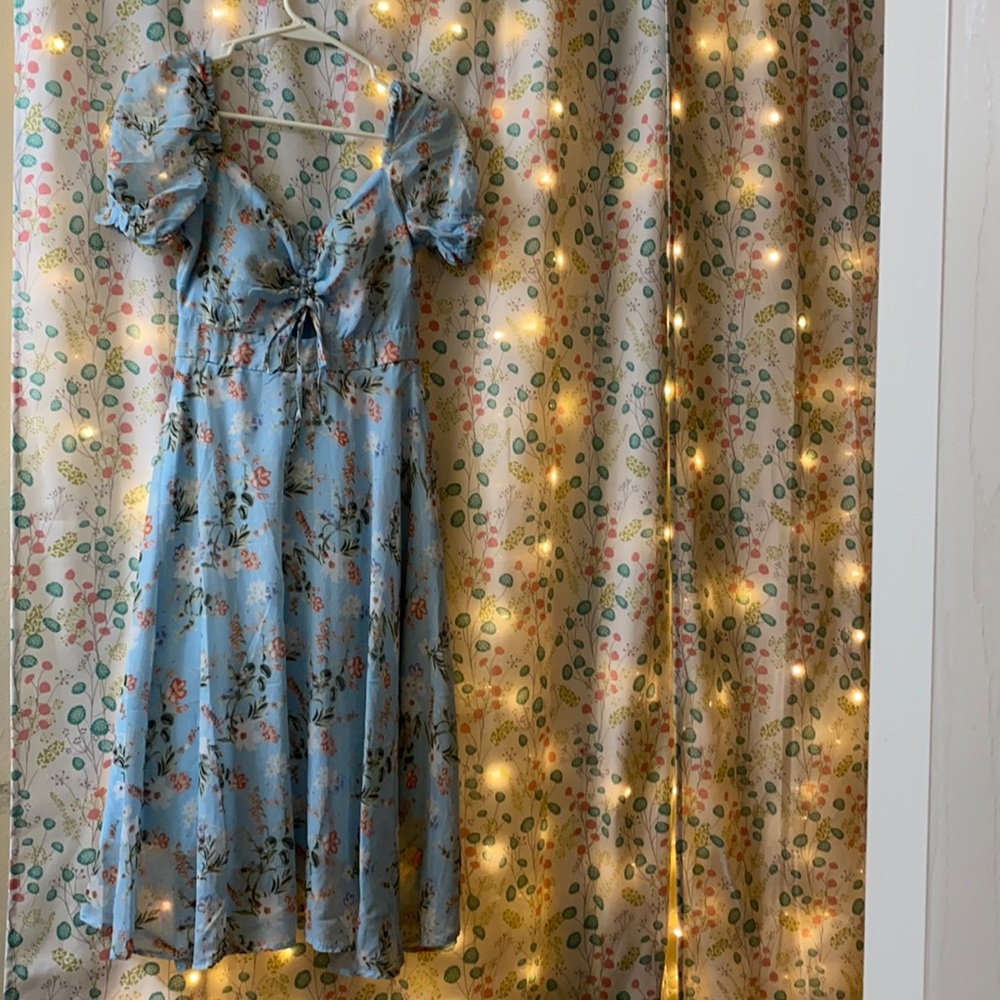 milkmaid midi floral dress